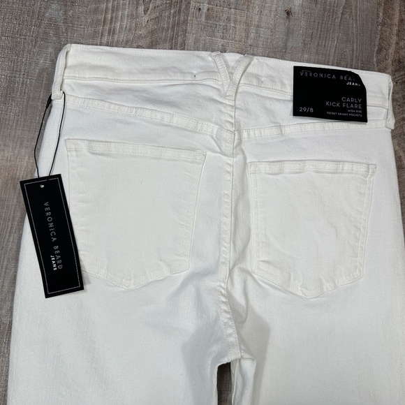 NWT Veronica Beard Women's High Rise Carly Kick Flare Jeans White Size 29 Denim - Picture 9 of 15
